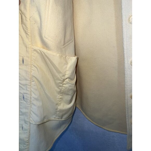 Joie Pale Yellow Fleece Button Up Shacket Size XS Pockets Oversize Jacket S - Picture 7 of 13